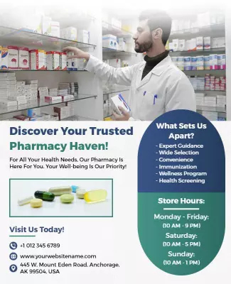 Local Pharmacy Healthcare Services Flyer Template