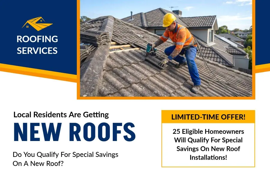Local Roofing Services New Roofs Postcard Template