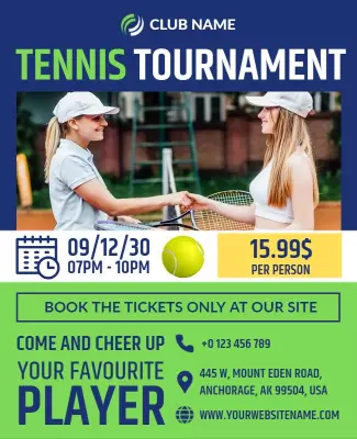 Local Tennis Tournament Event Flyer Template