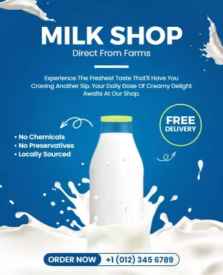 Locally Sourced Milk Shop Promotion Flyer Template