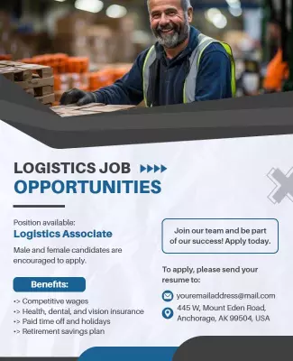 Logistics Job Opportunities Recruitment Flyer Template
