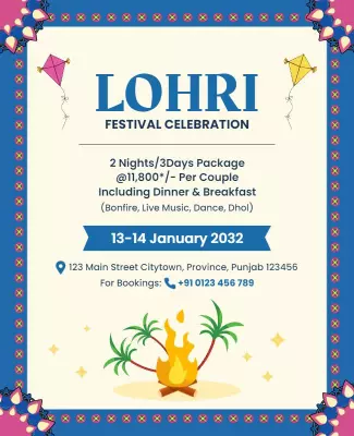 Lohri Festival Celebration Event Flyer Template