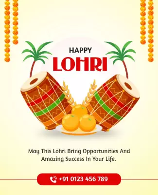 Lohri Festival Celebration Flyer Template