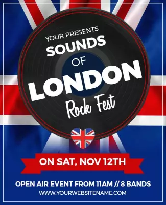 London Rock Music Festival Flyer Template