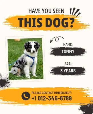 Lost Dog Notice Poster Template