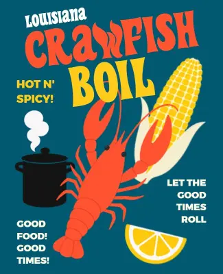 Louisiana Crawfish Boil Event Poster Template