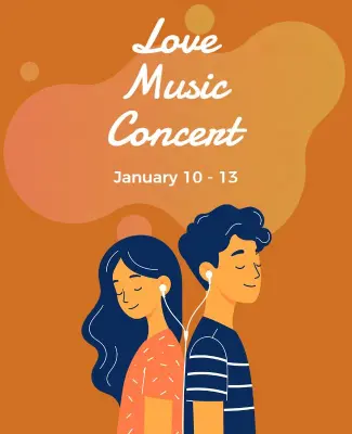 Love Music Concert Poster Template