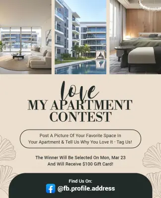 Love My Apartment Contest Announcement Flyer Template