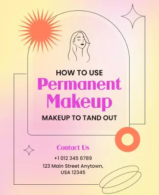 Lovely Pastel Glam Makeup Tutorial Guide Poster Template