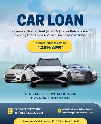 Low Interest Car Loan Promotion Flyer Template