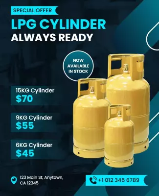 Lpg Cylinder Sale Promotion Flyer Template