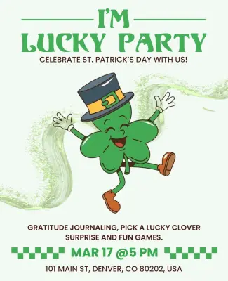 Lucky Clover Party Event Promotion Poster Template