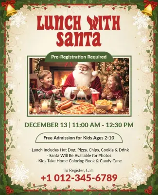 Lunch with Santa Event Flyer Template