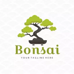 Lush Green Bonsai Tree Symbolizing Tranquility and Nature Logo Template