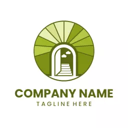 Lush Green Portal Design Symbolizing Heaven and Serenity Logo Template