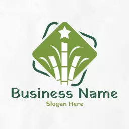 Lush Green Sugarcane Fields Promoting Agriculture Logo Template