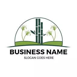 Lush Green Sugarcane Fields Showcasing Agriculture Logo Template