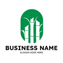 Lush Green Sugarcane Symbolizing Sustainable Agriculture Logo Template