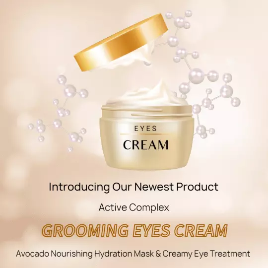 Luxurious Avocado Eye Cream for Hydration and Nourishment Ad Template