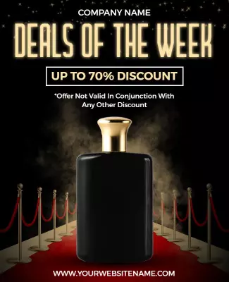 Luxurious Black Discounted Product Promotion Poster Template