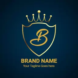 Luxurious Gold Crown Design Representing Royalty Brand Logo Template