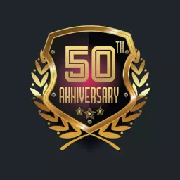 Luxurious Golden 50th Anniversary Emblem for Royal Events Logo Template