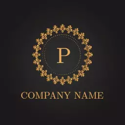 Luxurious Golden Decorative Design Emphasizing Elegance Logo Template