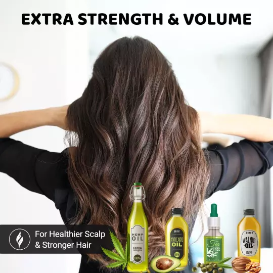 Luxurious Hair Care with Extra Strength and Volume Ad Template