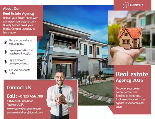 Luxurious Modern Dream Home Listing and Real Estate Services Brochure Template