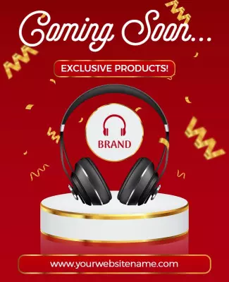 Luxurious Red Announcement for Exclusive Products Poster Template