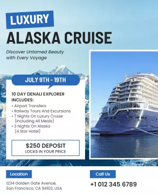 Luxury Alaska Cruise Adventure Flyer Template