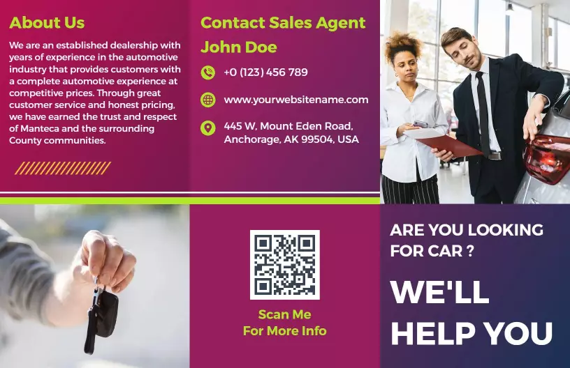 Luxury Automobile Sales and Service Guide Brochure Template
