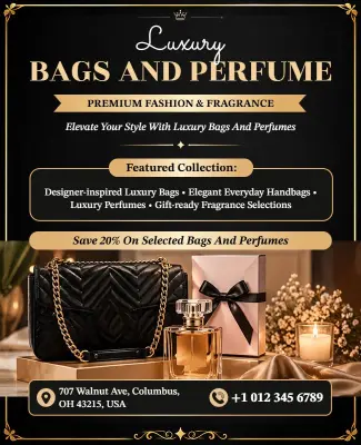 Luxury Bags and Perfume Promotion Flyer Template