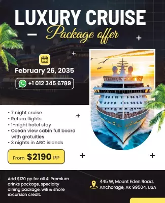 Luxury Cruise Package Offer Flyer Template