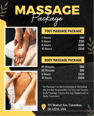 Luxury Foot and Body Massage Package Poster Template