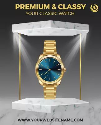 Luxury Gold Watch Promotion Flyer Template