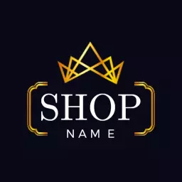 Luxury Golden Crown Design Representing Elegant Shop Logo Template