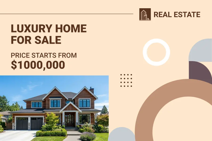 Luxury Homes for Sale Real Estate Postcard Template