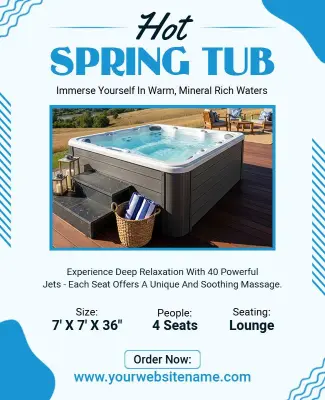Luxury Hot Spring Tub Promotional Flyer Template