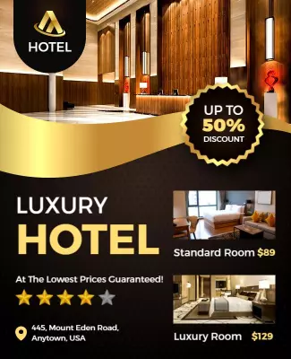 Luxury Hotel Accommodation Promotion Flyer Template