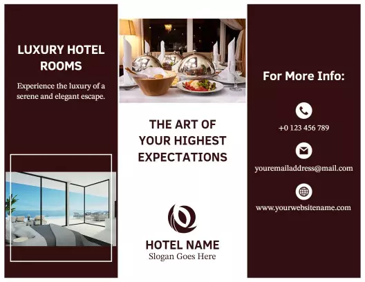 Luxury Hotel Rooms Elegant Experience Brochure Template