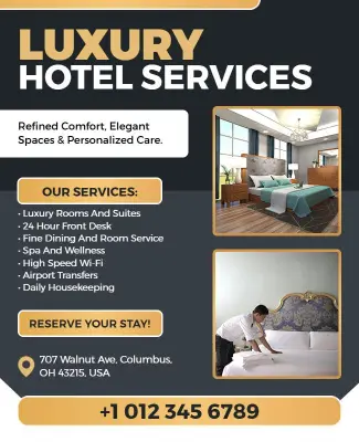 Luxury Hotel Services Promotional Flyer Template