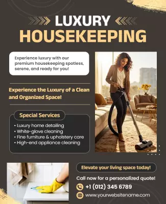 Promotional Luxury Housekeeping Flyer Template