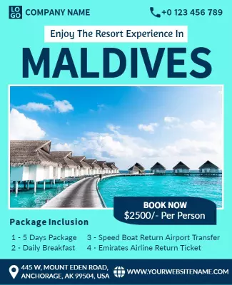 Luxury Maldives Resort Package Flyer Template