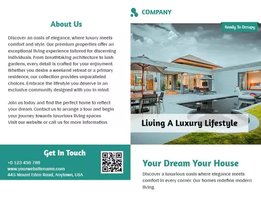 Luxury Modern Real Estate Living Space Showcase Brochure Template