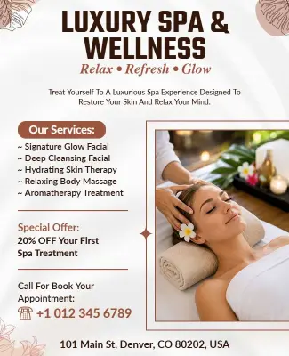 Luxury Spa and Wellness Promotion Flyer Template