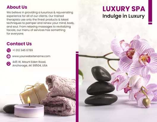 Luxury Spa Relaxation and Wellness Services Brochure Template