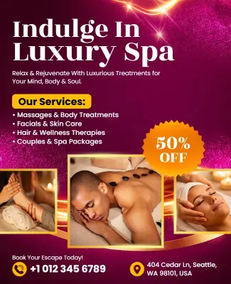 Luxury Spa Services Promotion Flyer Template