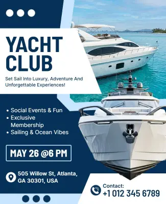 Luxury Yacht Club Poster Template