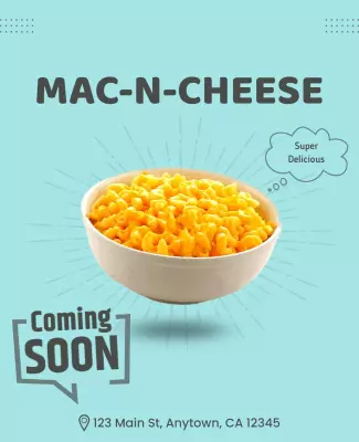 Macaroni and Cheese Menu Launch Flyer Template
